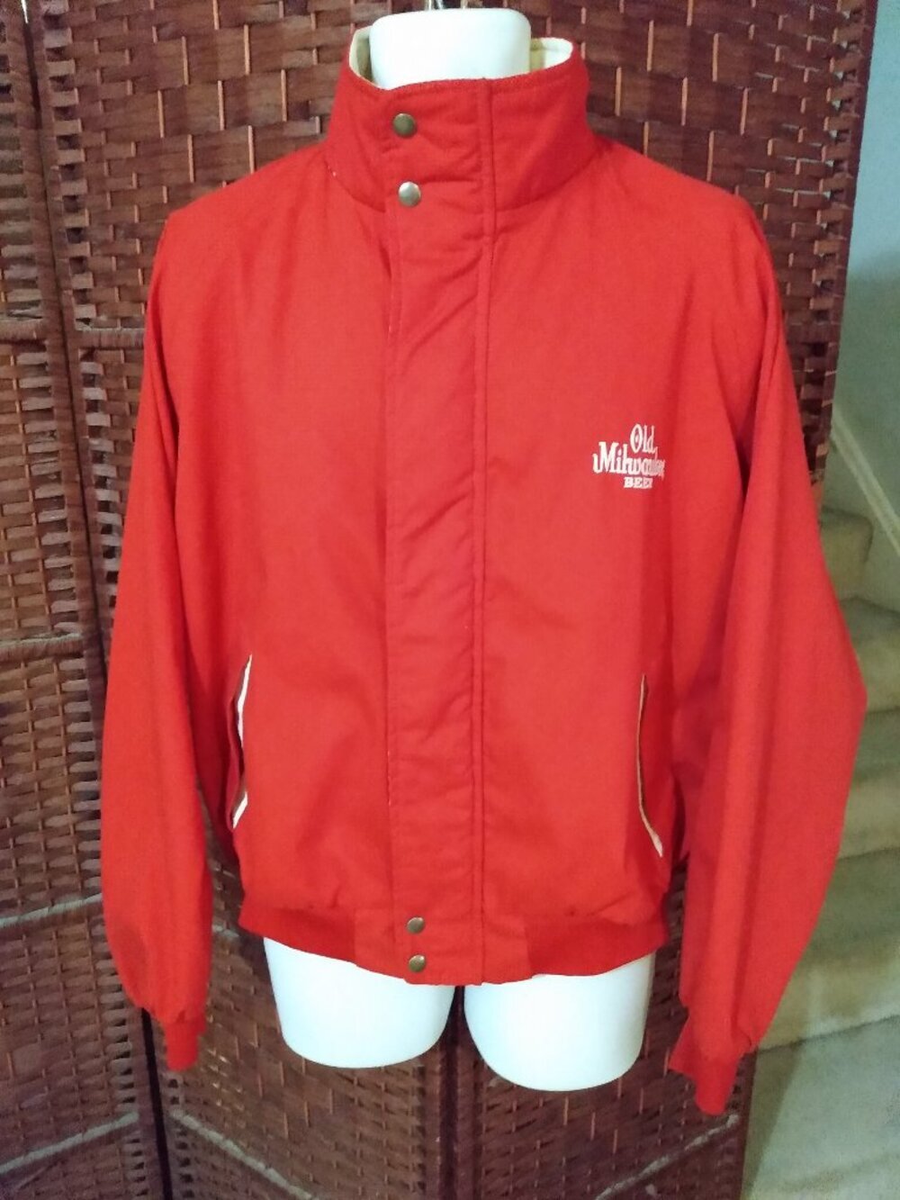 Mens Vintage Swingster Old Milwaukee Beer Jacket XL 80s Retro